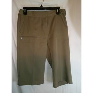 IZOD XFG Golf Capri‎ Pants Stretch Cropped Khaki Casual Size 4